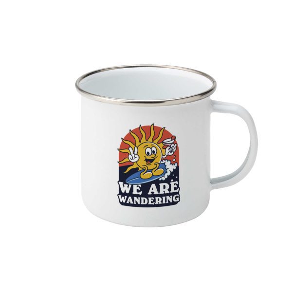 Surfing Sun Enamel Mug