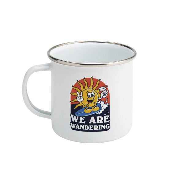 Surfing Sun Enamel Mug