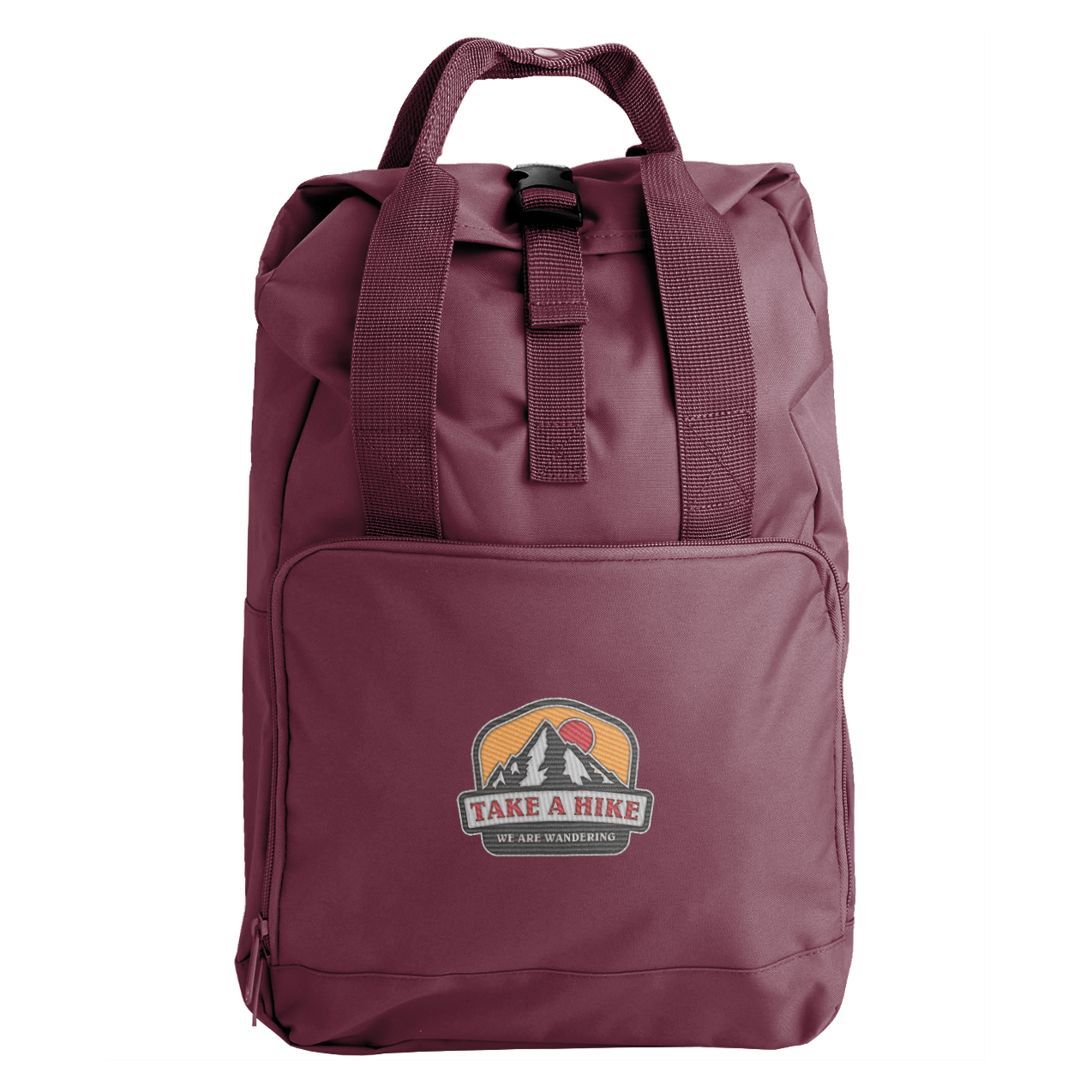 Take a Hike Embroidered Backpack (Red)